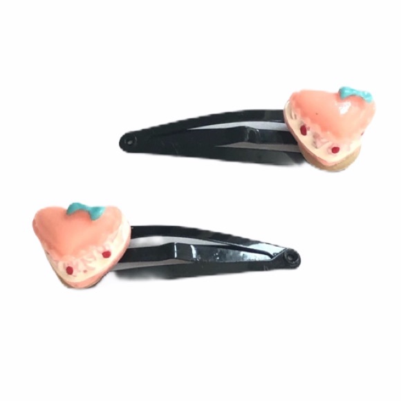 Accessories - 🍓 Heart Macaron Hair Clips Set of Two
